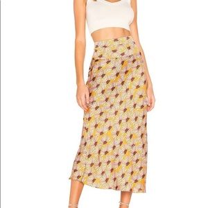 Free People silk midi skirt
